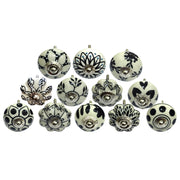 Perilla Home Set of 12 Ceramic Beau Noir Knob